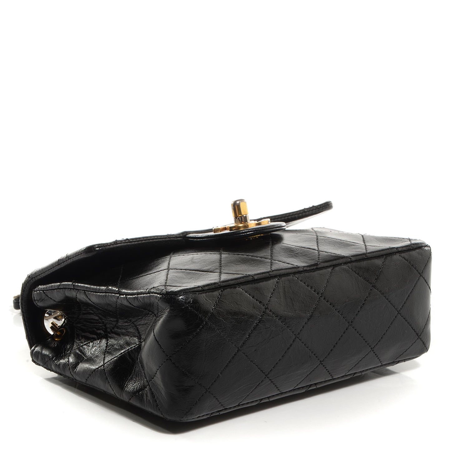 Lambskin Quilted Mini Square Flap Black