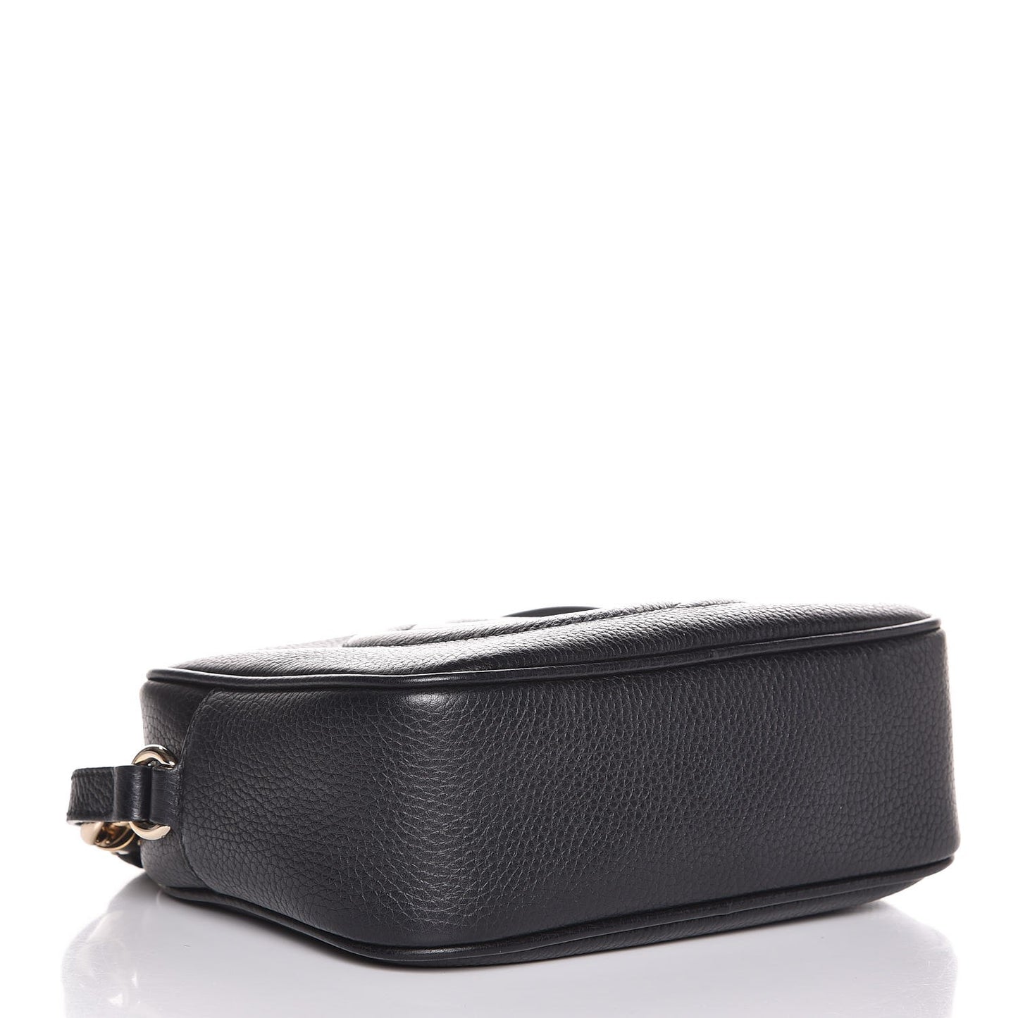 Pebbled Calfskin Small Soho Disco Bag Black