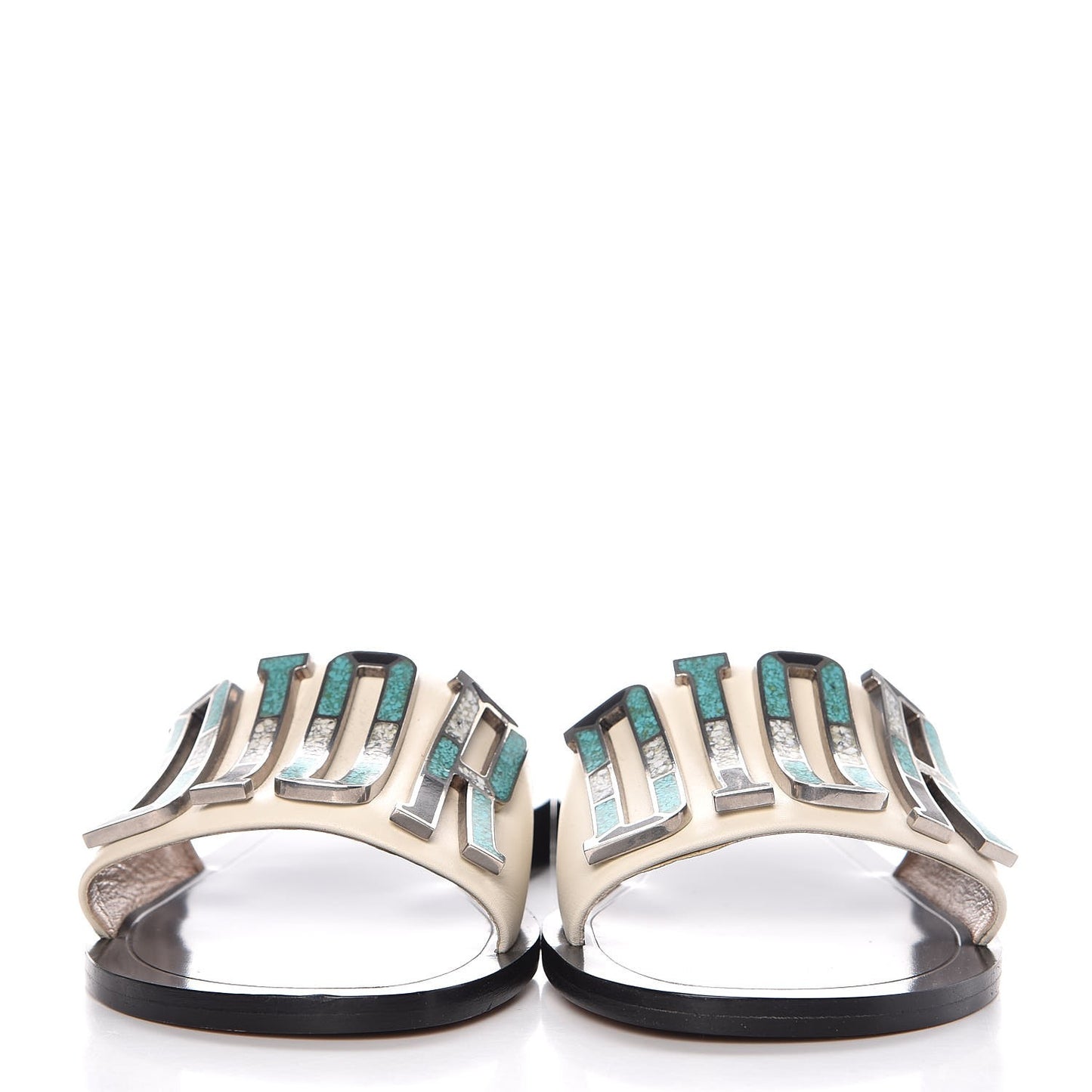 Calfskin Dio(r)evolution 10mm Slide Sandals 37 Off White