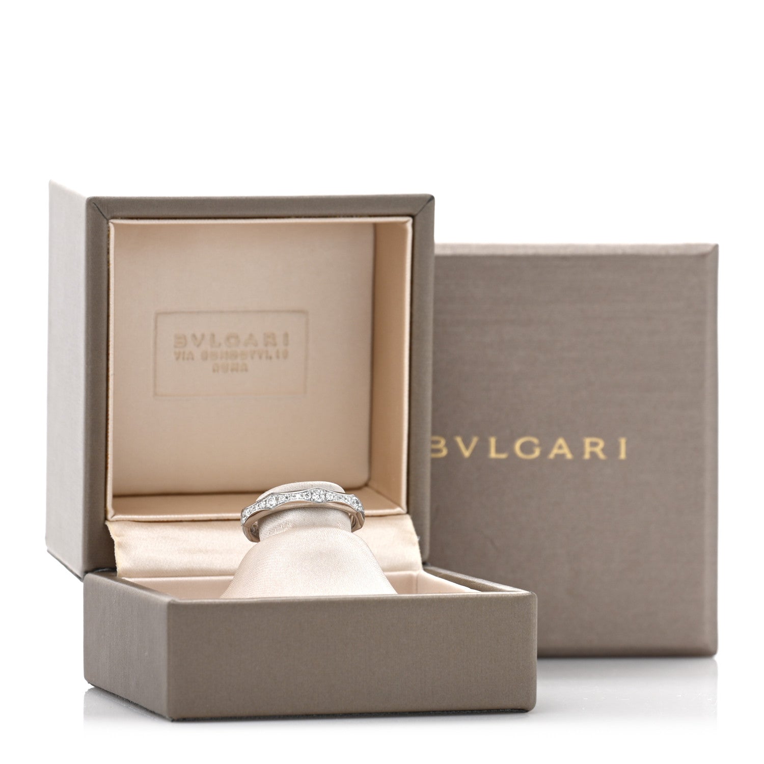 Bulgari Platinum Diamond Infinito Wedding Band Ring 54 6.75 5 of 5