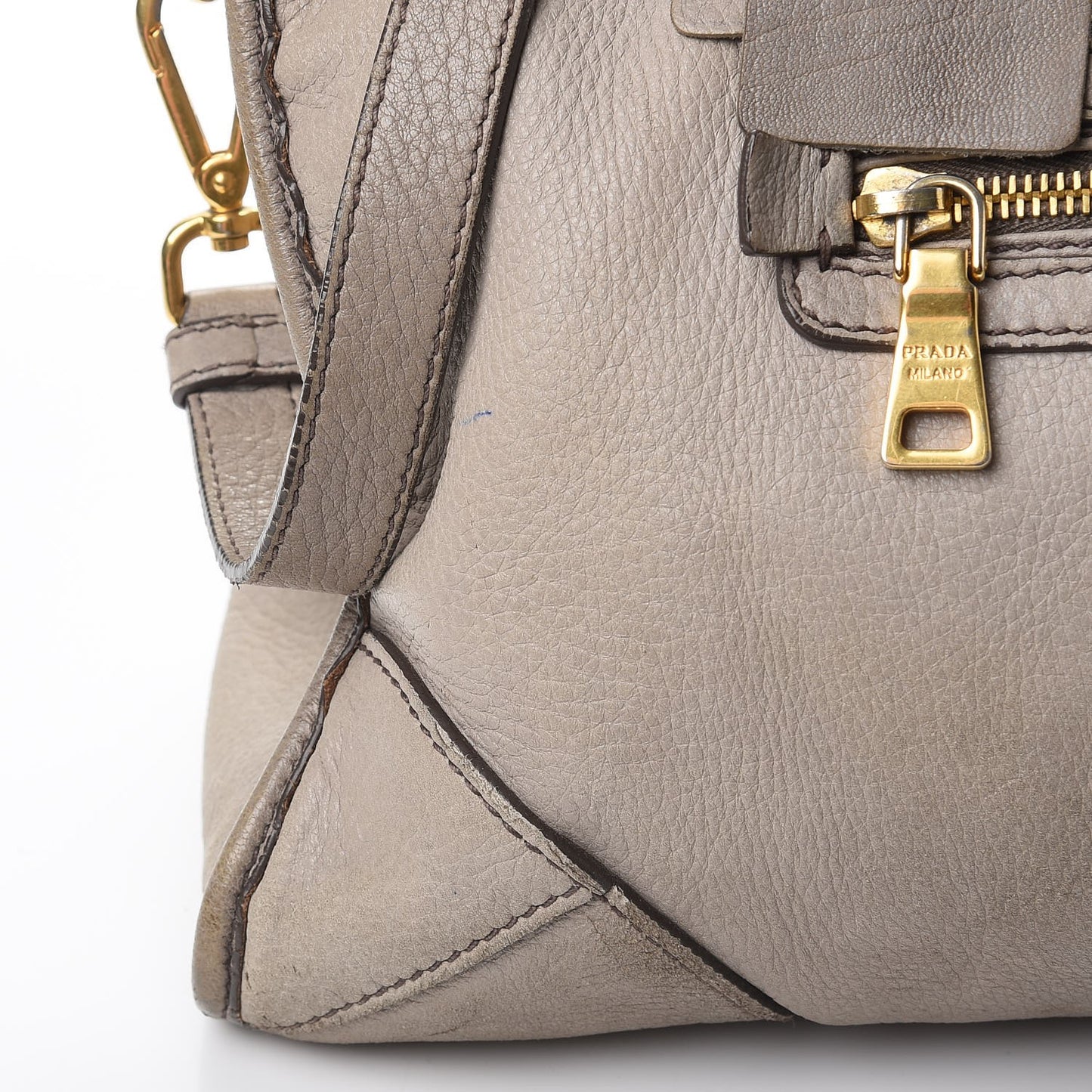Cervo Deerskin East West Top Handle Bag Pomice
