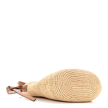 Loewe Calfskin Raffia Paulas Ibiza Pochette Bag Natural Tan 4 of 10