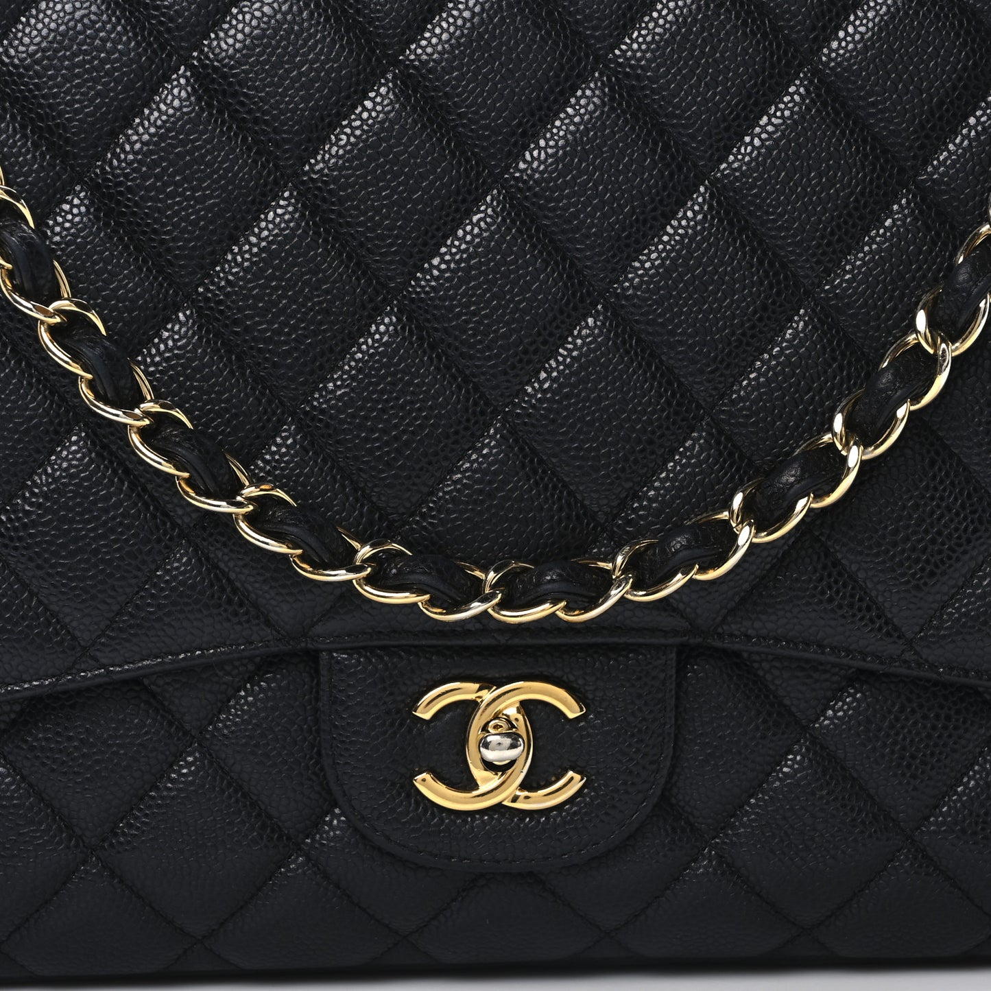 Caviar Quilted Maxi Single Flap Black