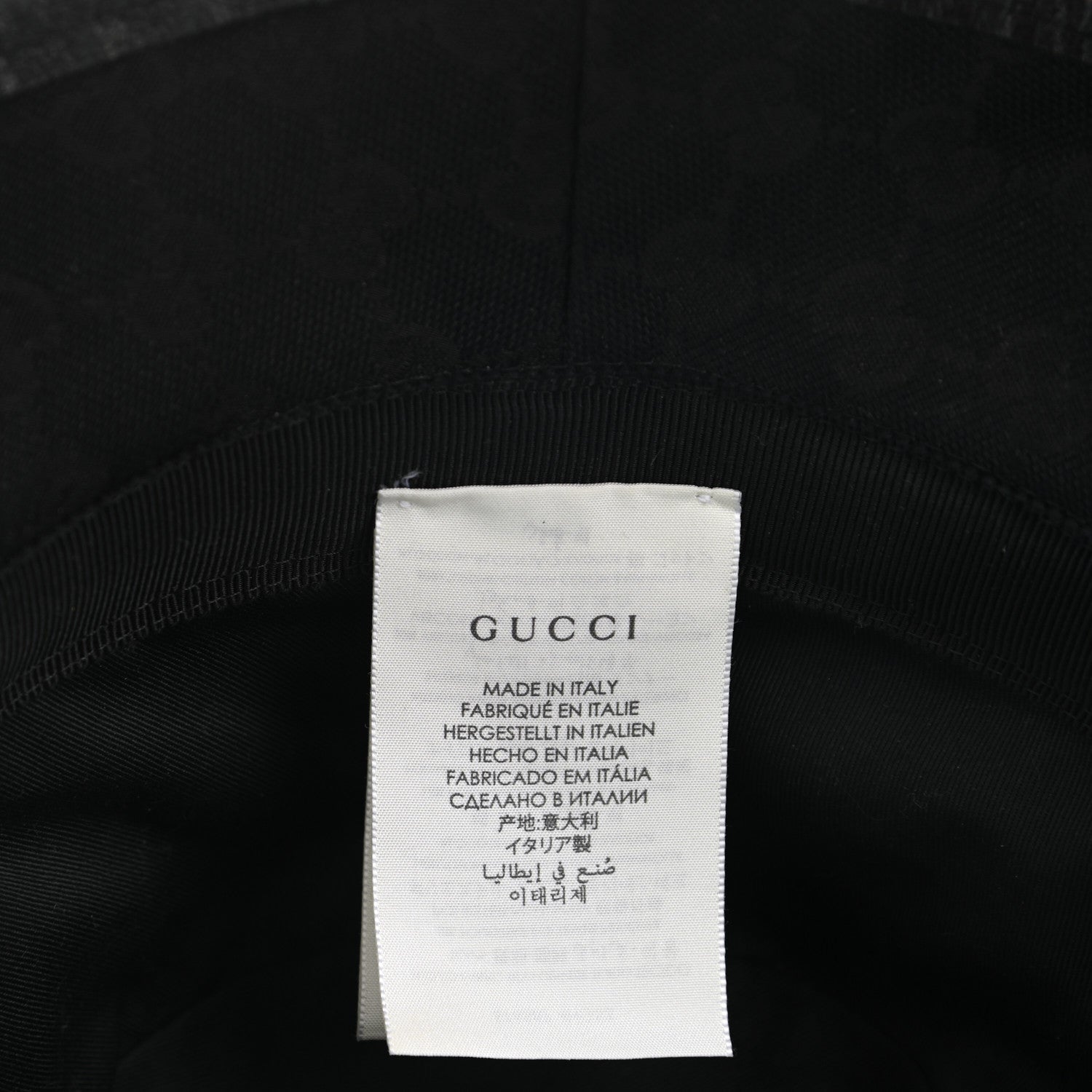 Gucci Monogram Textured Dollar Calfskin GG Jago Bucket Hat L Black 9 of 11