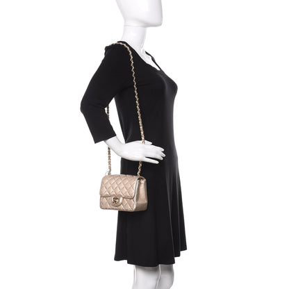 Chanel Metallic Lambskin Quilted Mini Square Flap Gold 2 of 10