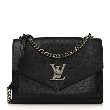Louis Vuitton Soft Calfskin Mylockme Chain Bag BB Black 1 of 9