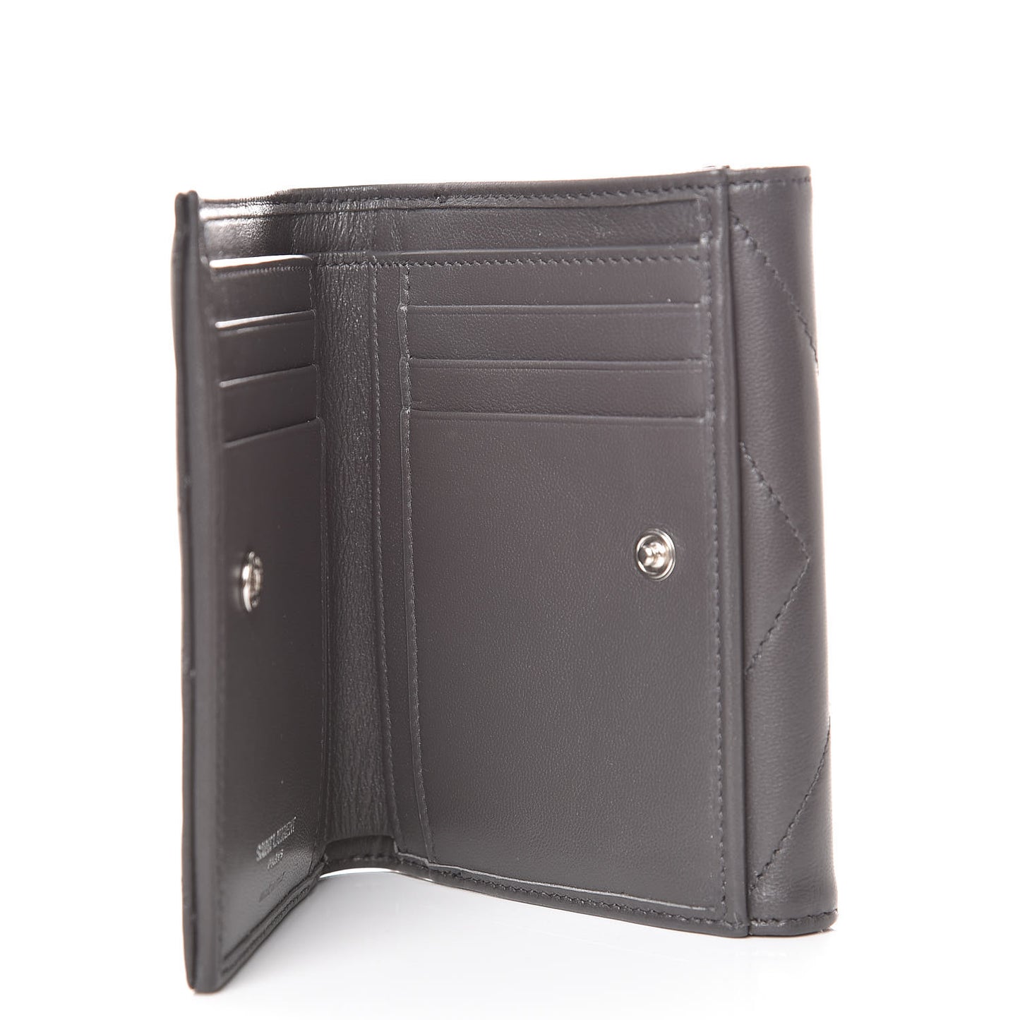 Lambskin Y Quilted Monogram Compact Loulou Wallet Asphalt