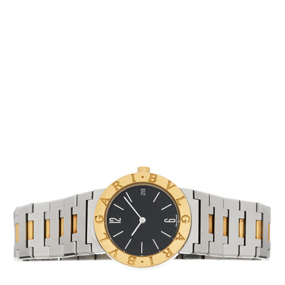 Bulgari Stainless Steel 18K Yellow Gold 30mm Quartz Watch Black 2 of 4