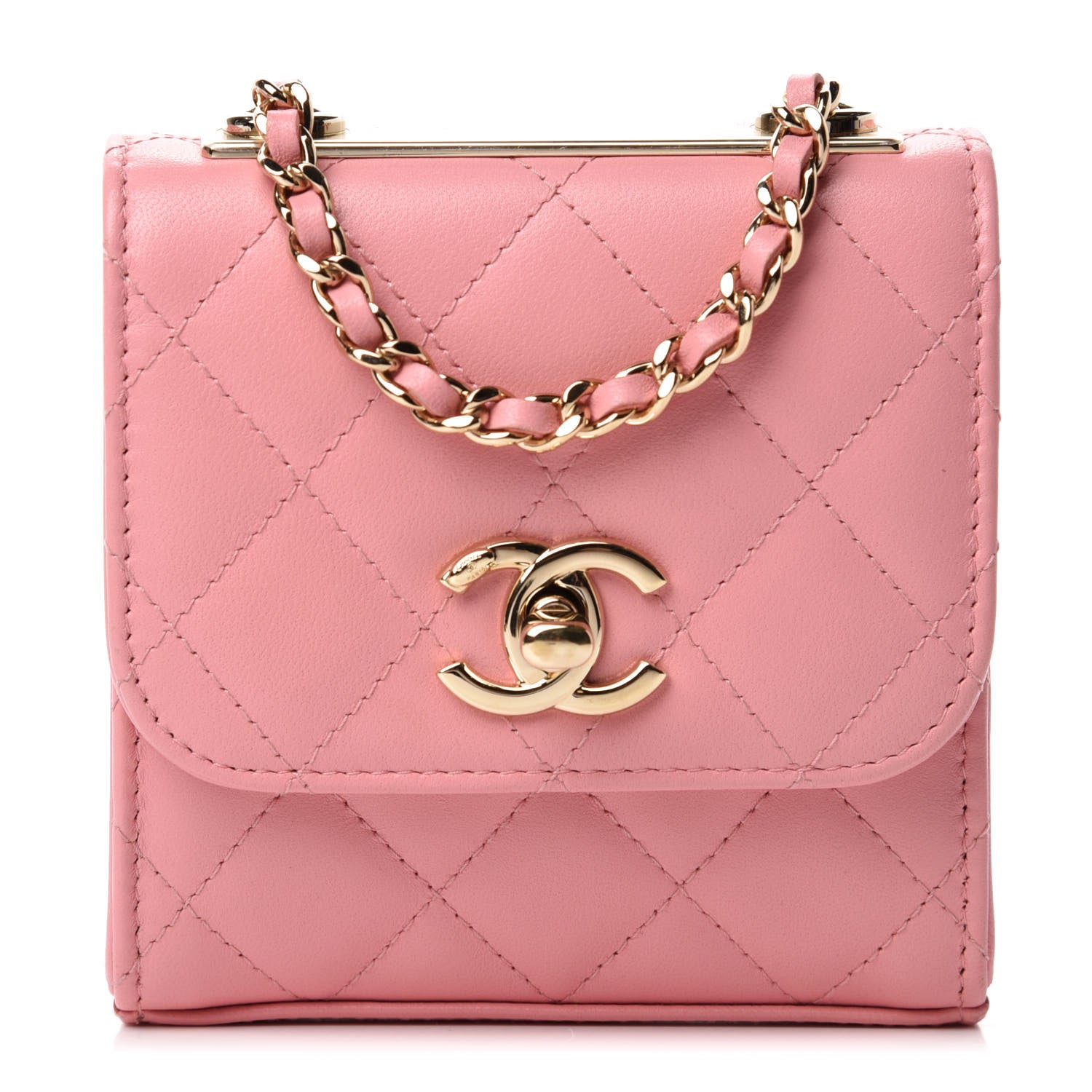 Chanel Lambskin Quilted Mini Trendy CC Clutch With Chain Pink 1 of 10