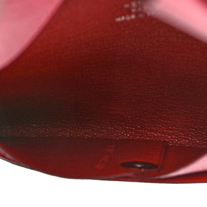 Hermes Chevre Chandra Verso Calvi Card Case Rose Confetti Brique 5 of 8