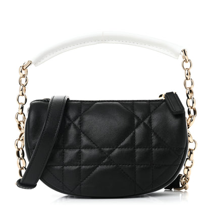 Christian Dior Lambskin Cannage Micro Dior Vibe Hobo Bag Black 1 of 9