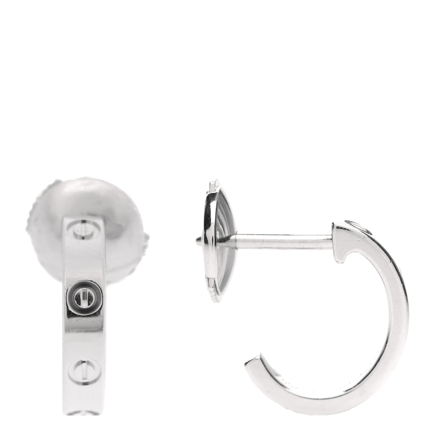 18K White Gold Small LOVE Hoop Earrings