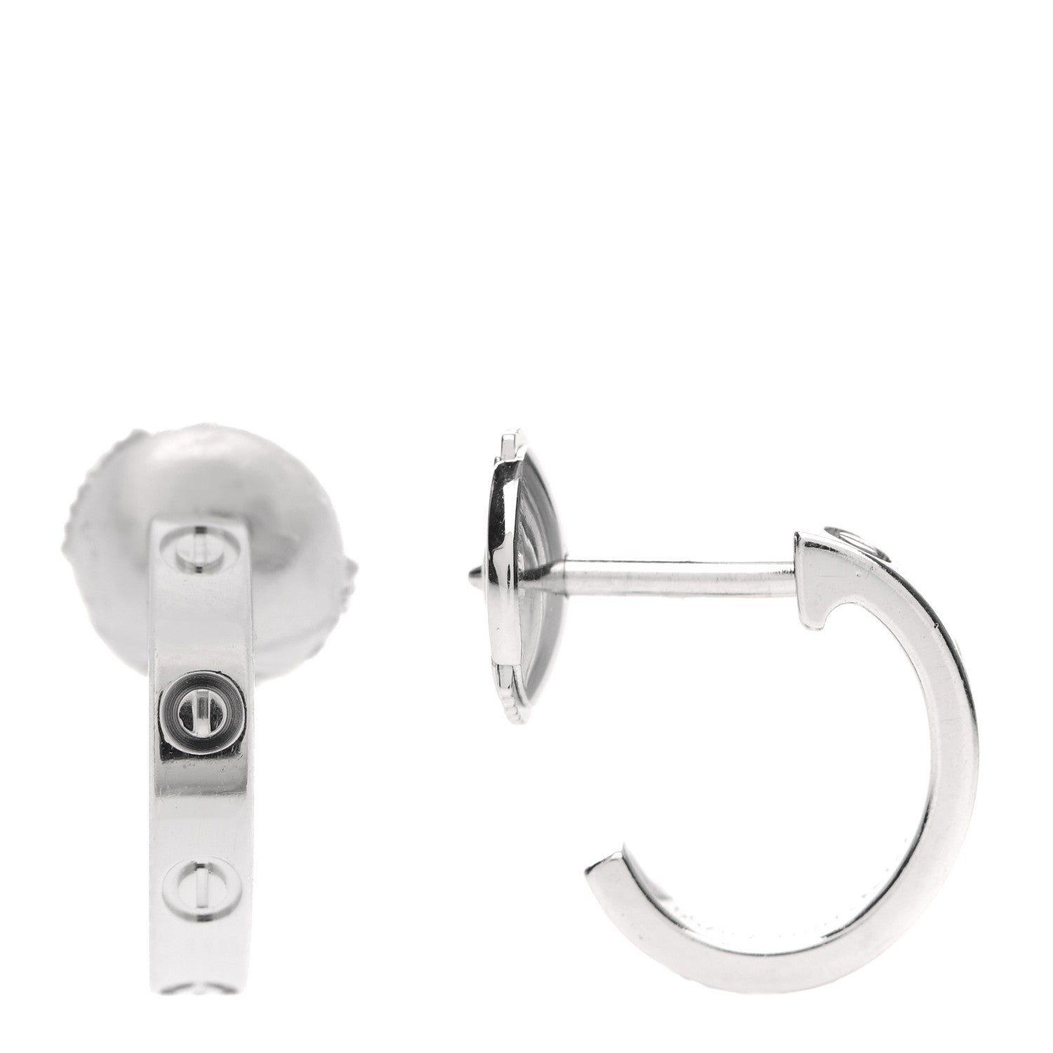 Cartier 18K White Gold Small LOVE Hoop Earrings 1 of 4