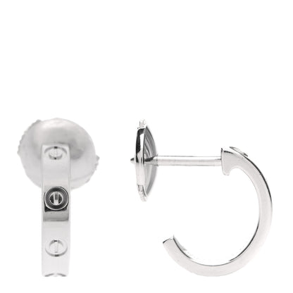 Cartier 18K White Gold Small LOVE Hoop Earrings 1 of 4