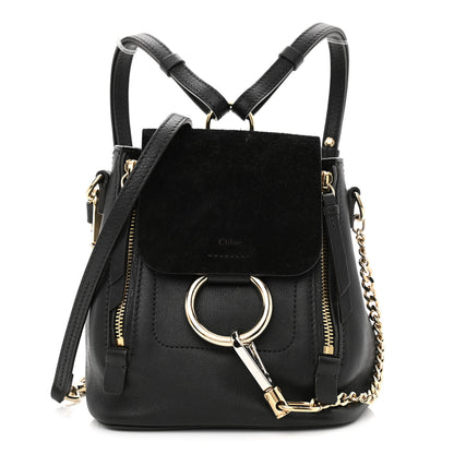 Chloe Suede Calfskin Mini Faye Backpack Black 1 of 11