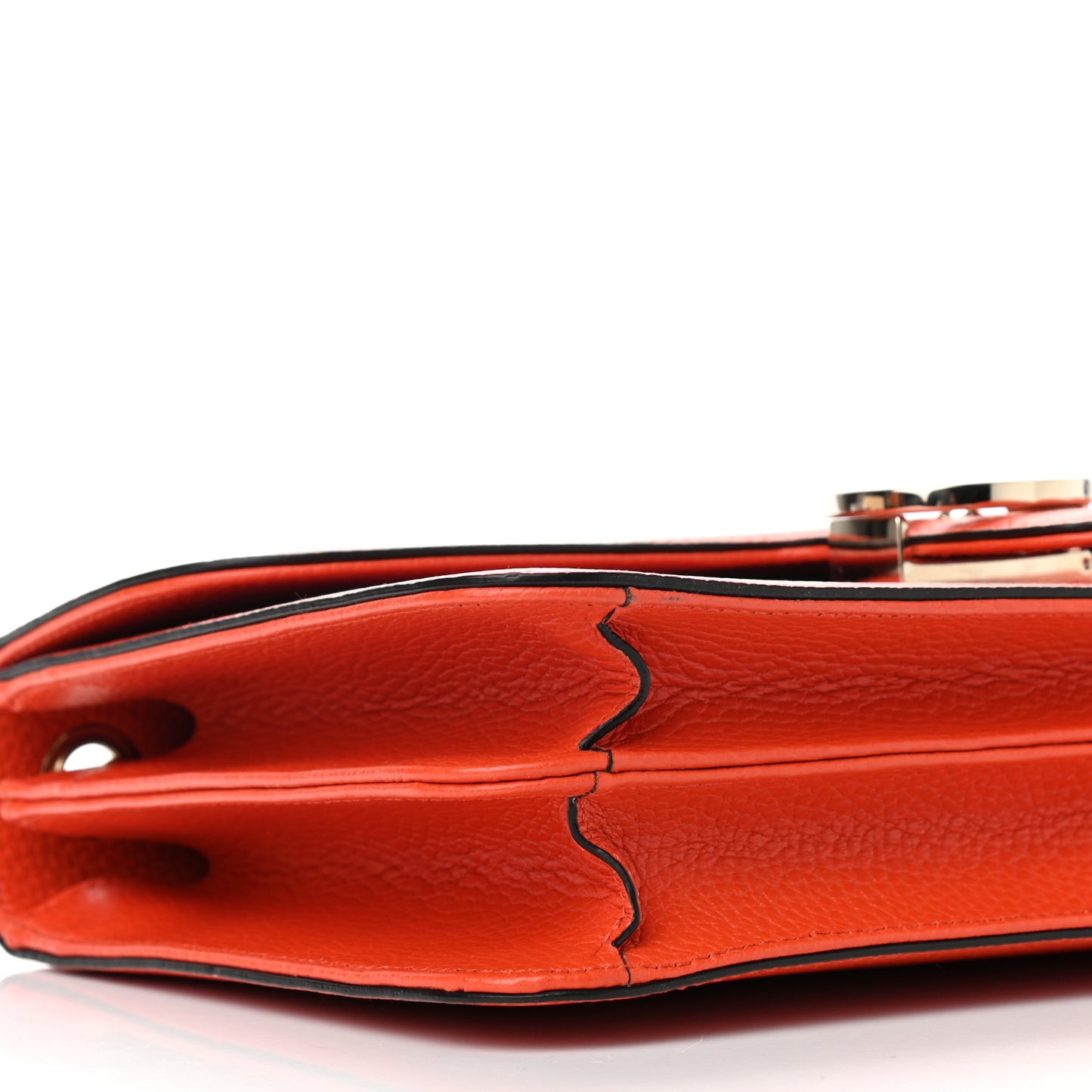 Dollar Calfskin Interlocking G Shoulder Bag Sun Orange