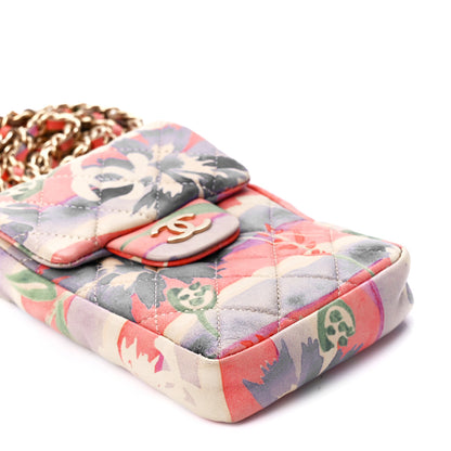 Chanel Lambskin Floral Printed Quilted Phone Holder Multicolor 11 of 12