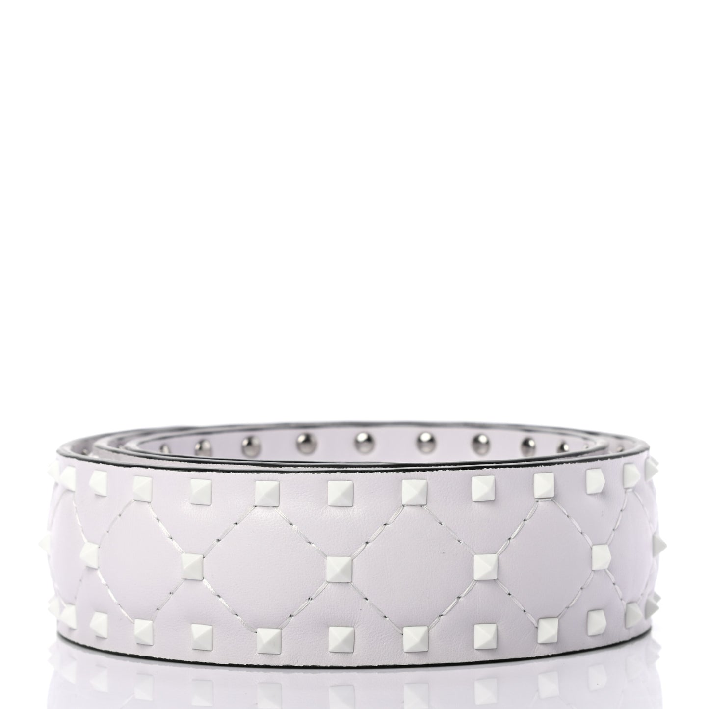 Lambskin Free Rockstud Spike Shoulder Strap Optic White