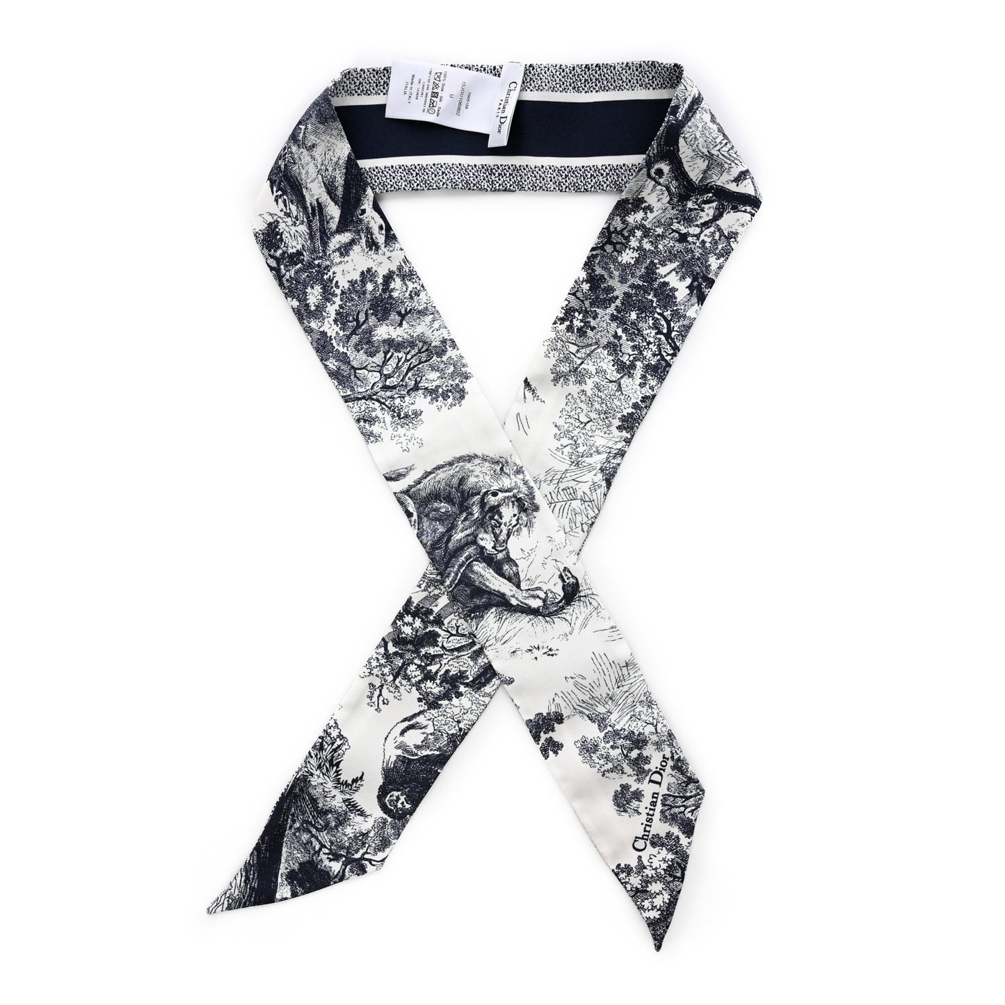 Silk Toile De Jouy Mitzah Scarf White