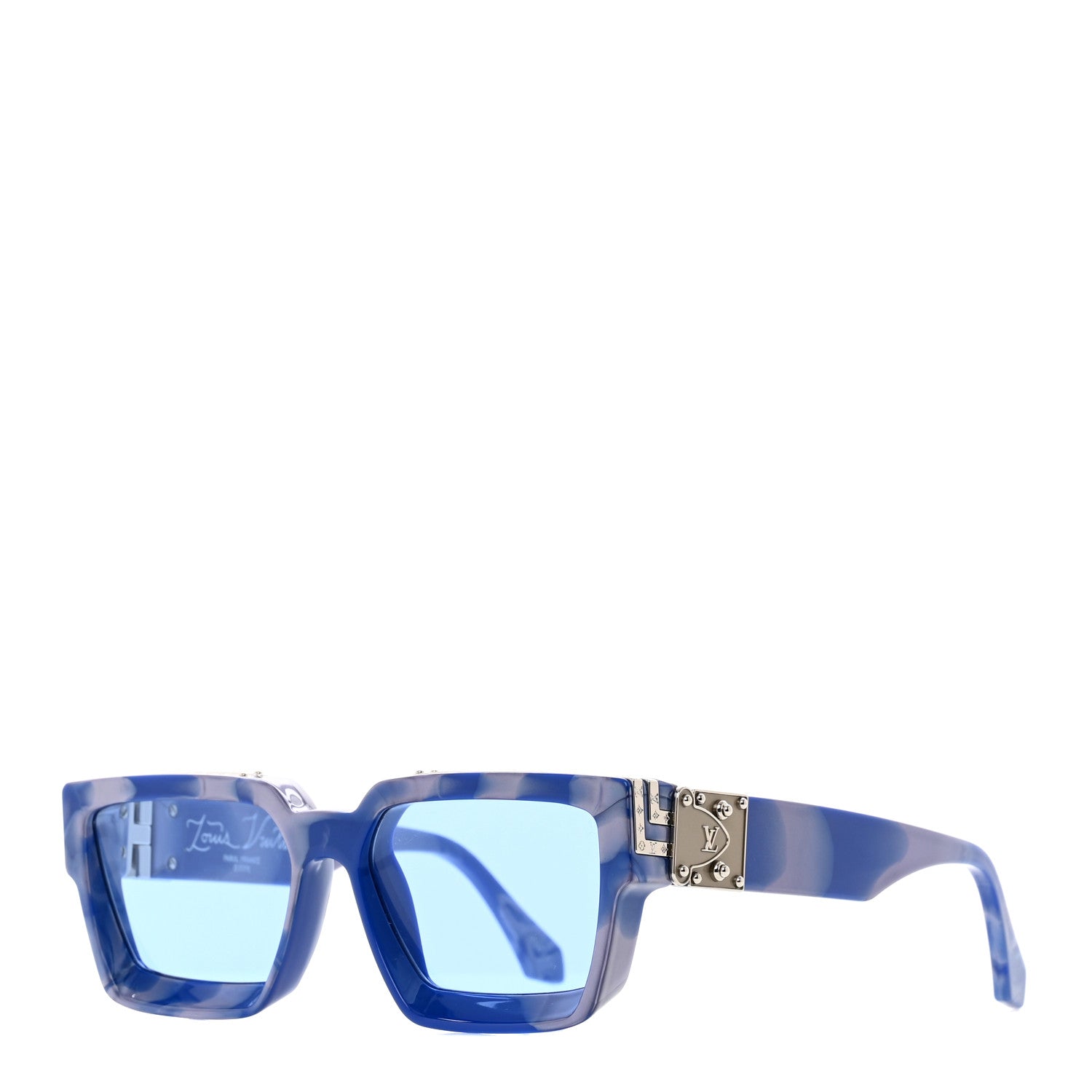 Louis Vuitton Acetate 1.1 Millionaires Sunglasses Z1560E Blue Marble 1 of 8