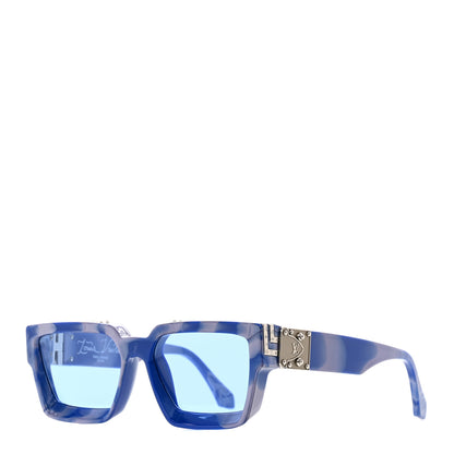 Louis Vuitton Acetate 1.1 Millionaires Sunglasses Z1560E Blue Marble 1 of 8