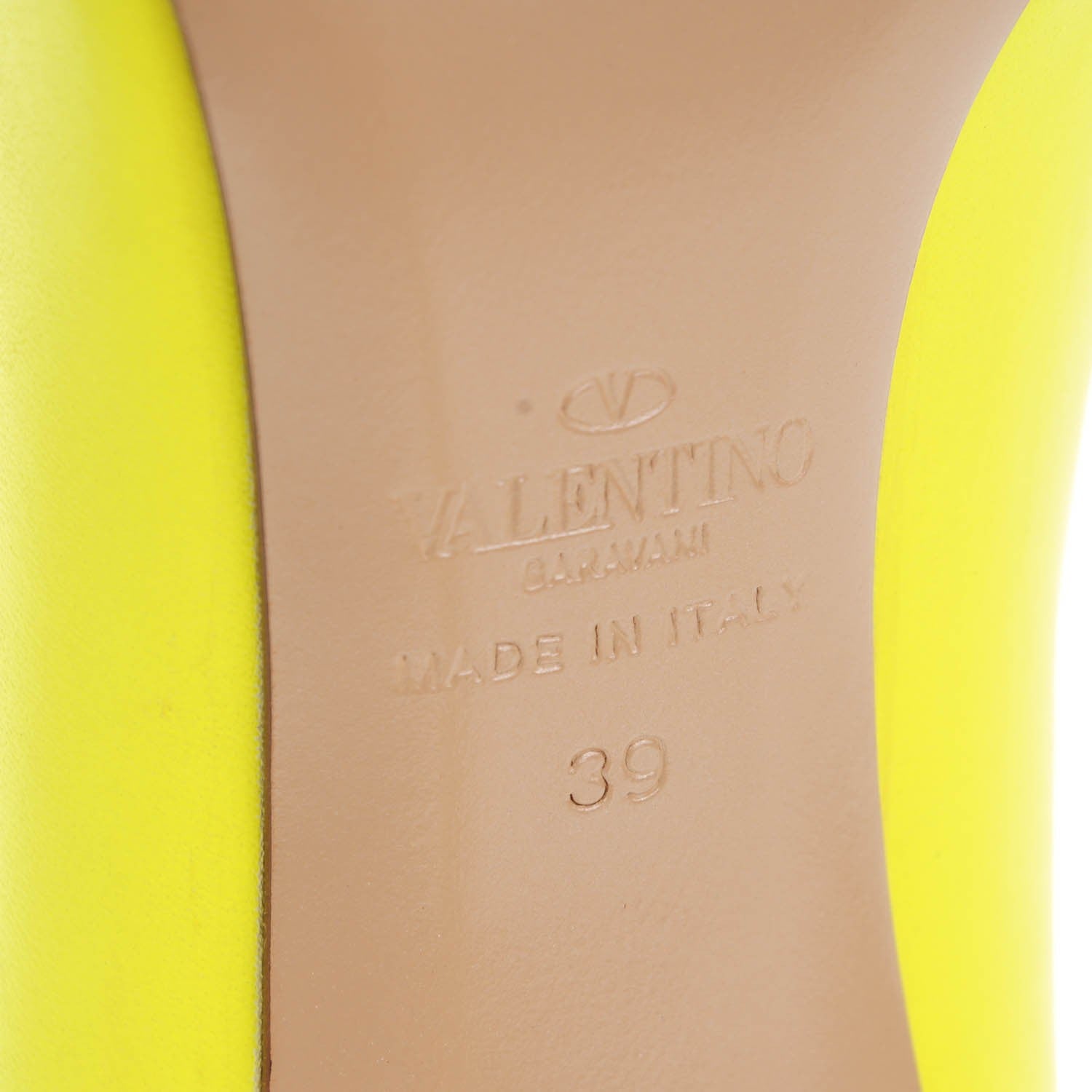 Valentino Garavani Matte Calfskin Rockstud New Plain 100mm Pumps 39 Yellow 6 of 9