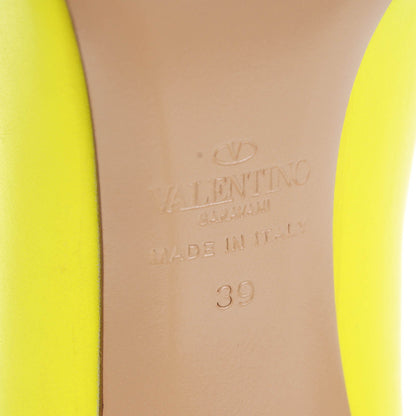Valentino Garavani Matte Calfskin Rockstud New Plain 100mm Pumps 39 Yellow 6 of 9