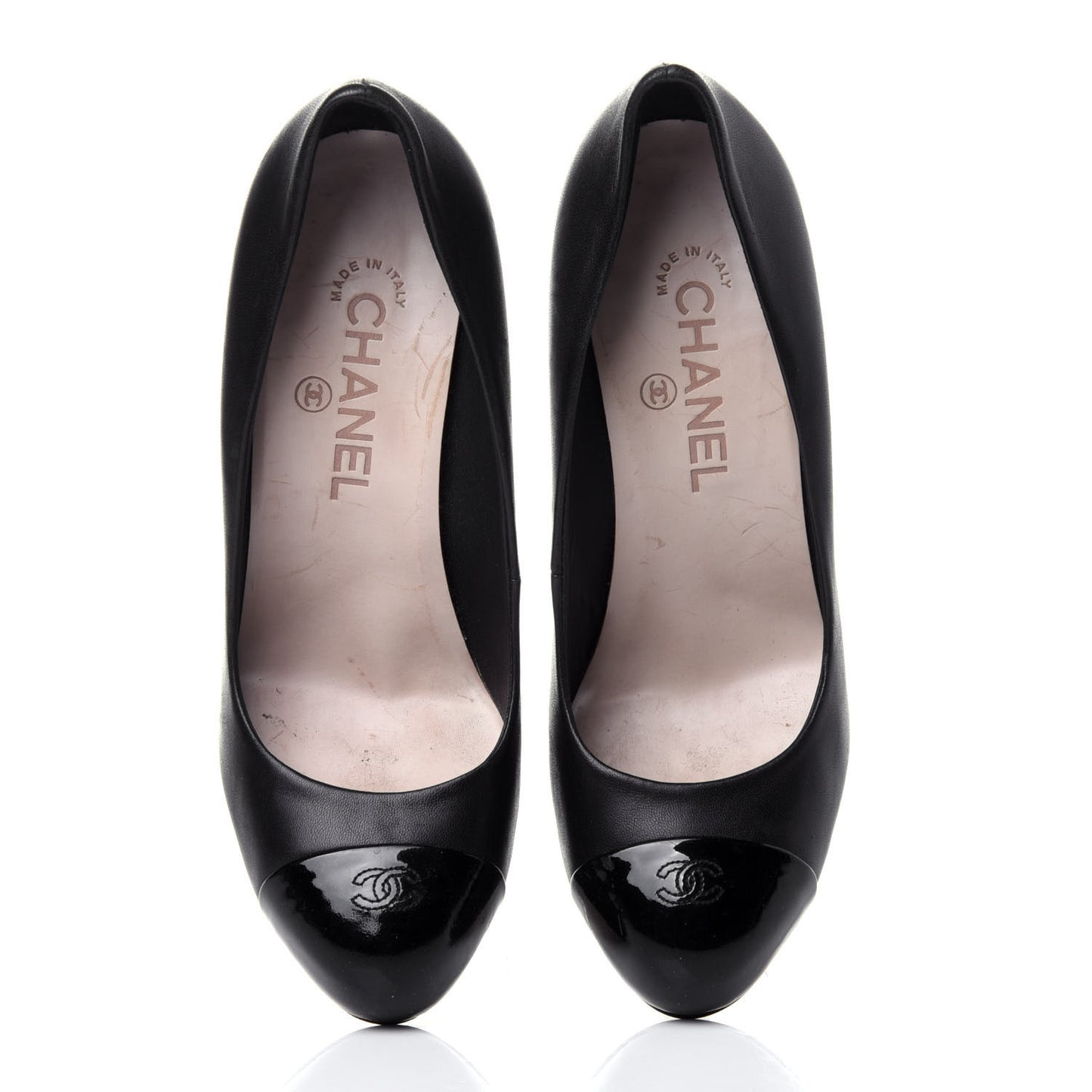 Lambskin Cap Toe CC Pumps 37.5 Black