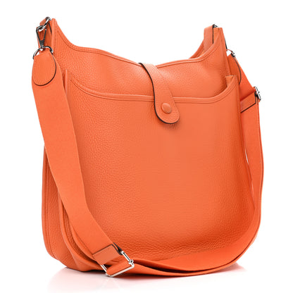 Hermes Taurillon Clemence Evelyne III GM Orange 2 of 11
