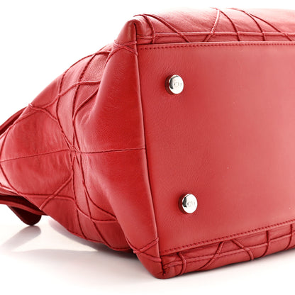 Christian Dior Lambskin Cannage Medium Granville Tote Red 11 of 18