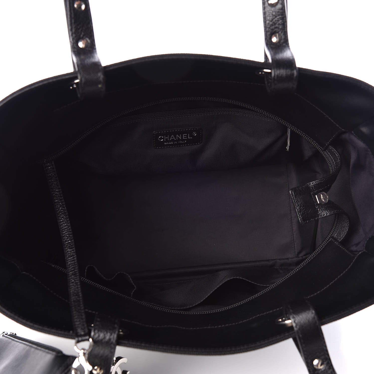 Chanel Coated Canvas Quilted Large Paris Biarritz Tote Black 8 of 14