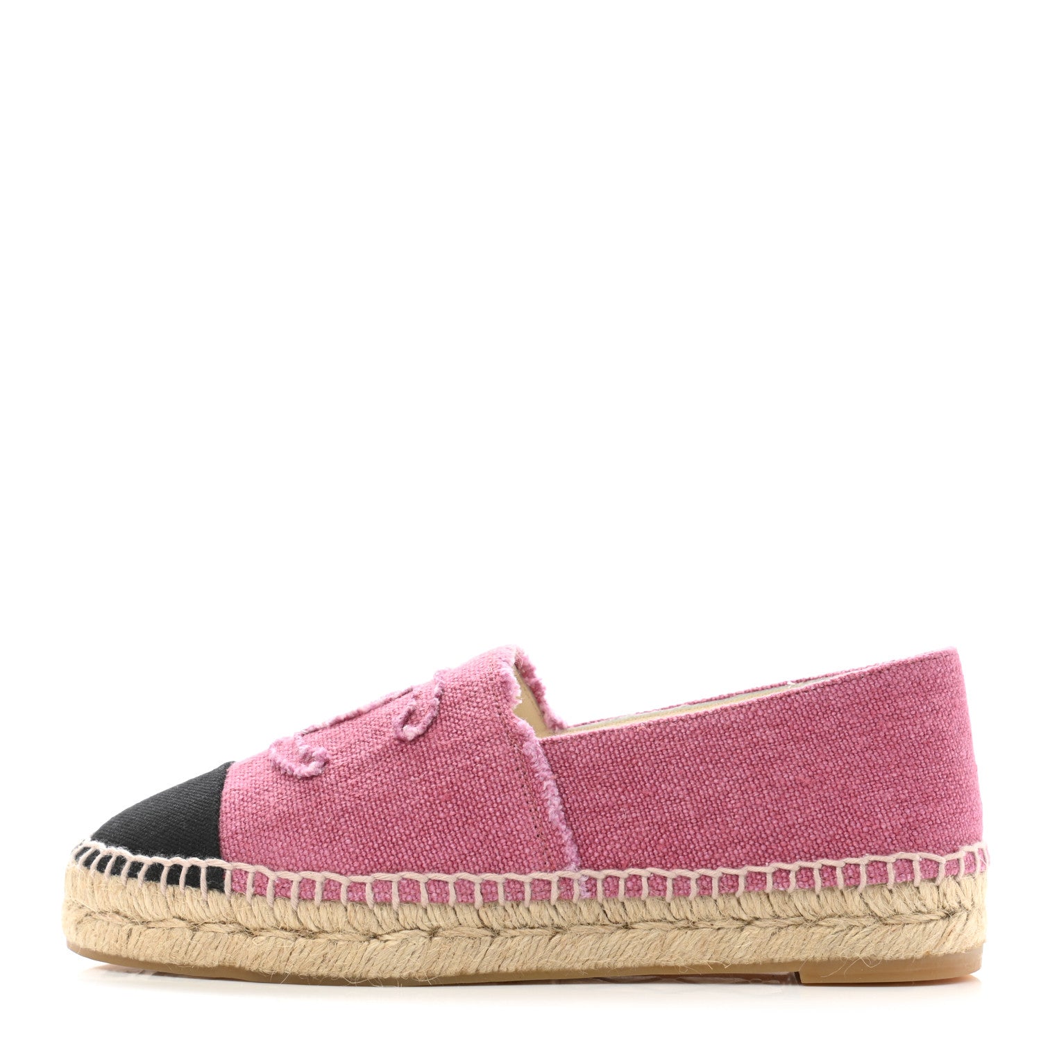 Chanel Linen CC Espadrilles 36 Pink Black 1 of 10