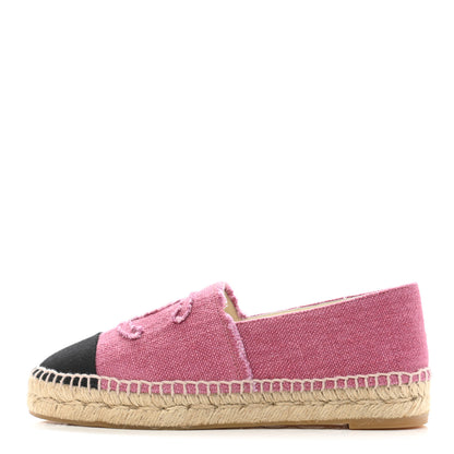 Chanel Linen CC Espadrilles 36 Pink Black 1 of 10