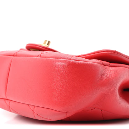 Chanel Lambskin Quilted Small Circular Handle Bag Brilliant Rouge 10 of 10
