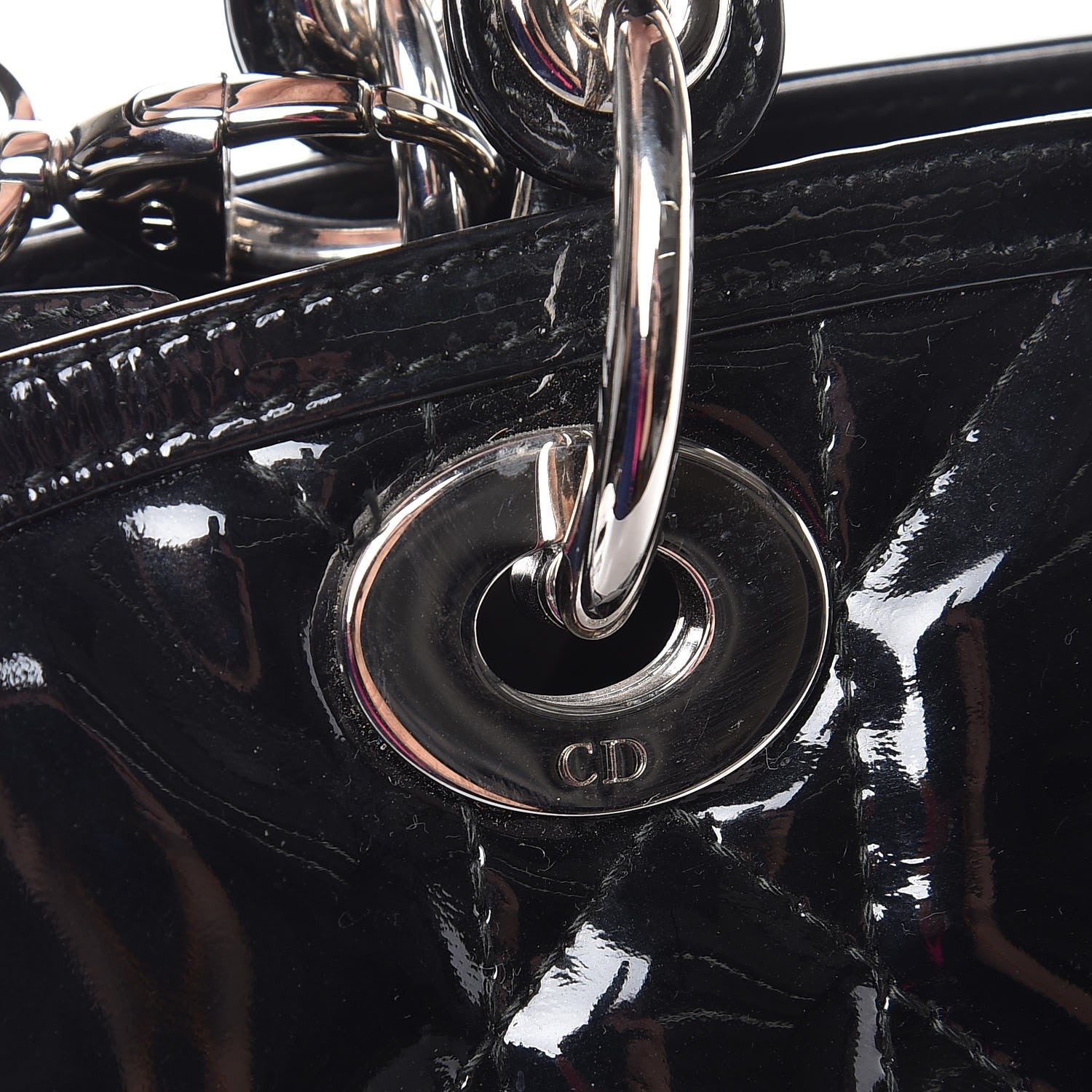 Christian Dior Patent Cannage Granville Small Tote Black 13 of 17