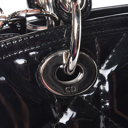 Christian Dior Patent Cannage Granville Small Tote Black 13 of 17