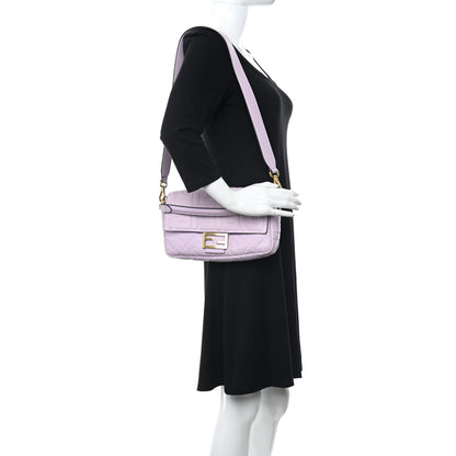 Fendi Nappa FF 1974 Embossed Baguette Anemone 3 of 9