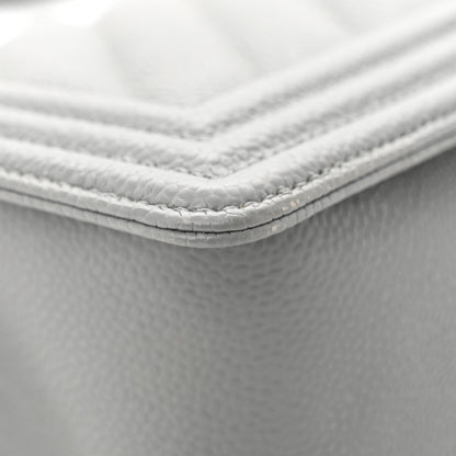 Chanel Caviar Chevron Quilted Medium Boy Flap Grey 12 of 14