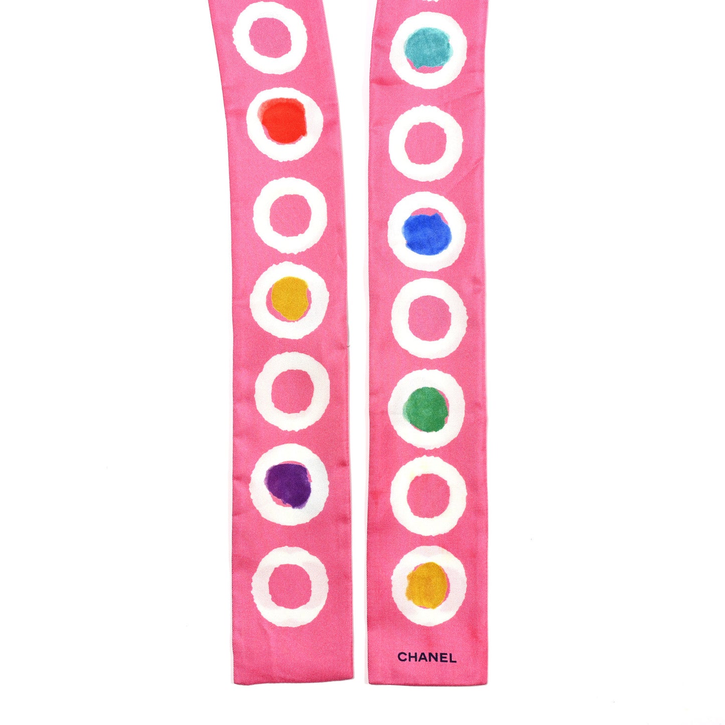 Silk CC Slim Bandeau Scarf Pink Multicolor