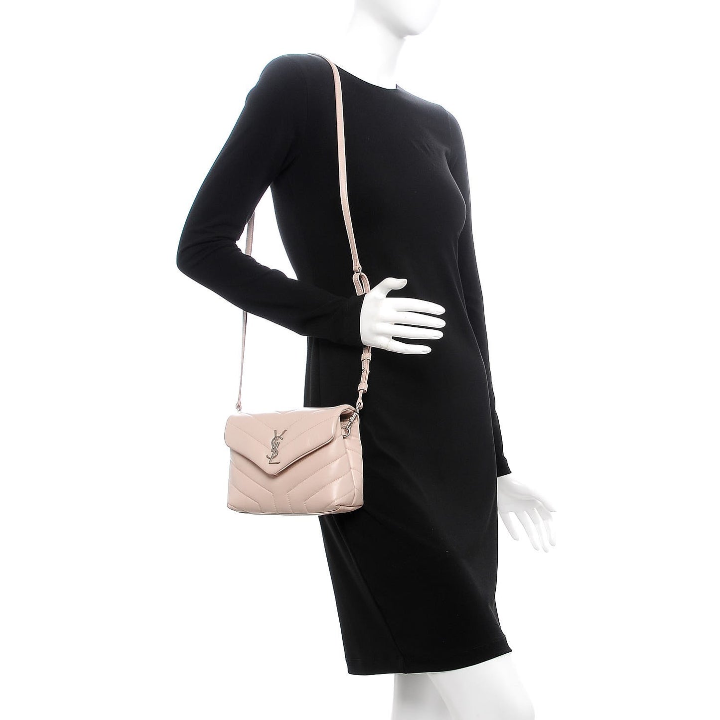 Calfskin Y Quilted Monogram Toy Loulou Crossbody Bag Marble Pink