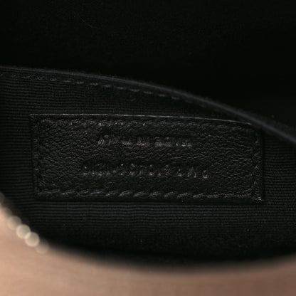 Saint Laurent Grain De Poudre Matelasse Chevron Quilted Round Vinyle Camera Bag Gold Sand 7 of 10