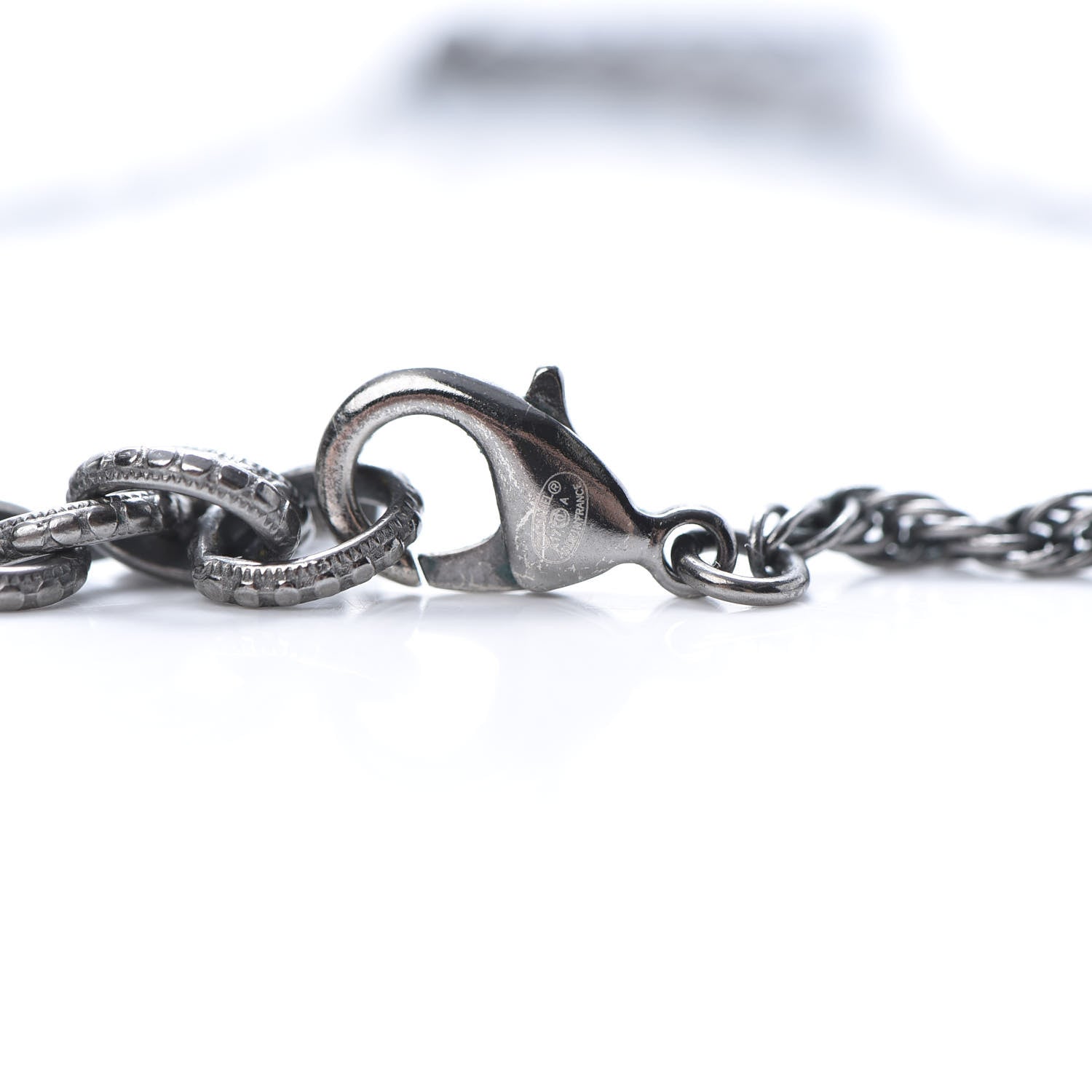 Chanel Ruthenium Pearl CC Short Necklace Dark Grey 4 of 5