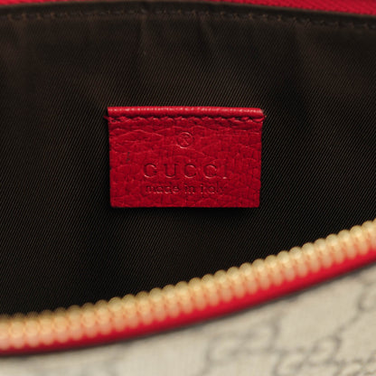 Gucci GG Supreme Monogram Tian Large Zip Pouch Beige Multicolor Red 7 of 8