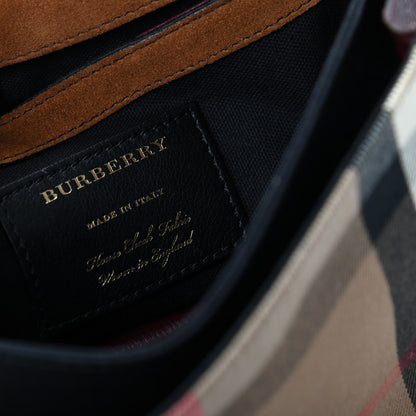 Burberry Derby Calfskin House Check Small Macken Crossbody Bag Mahogany Red 8 of 10