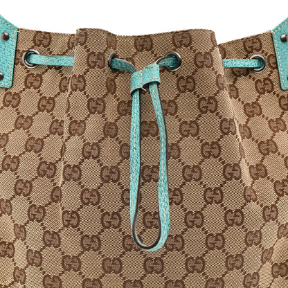 Gucci Monogram Drawstring Hobo Turquoise 8 of 15