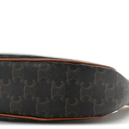 Celine Triomphe Canvas Calfskin Ava Shoulder Bag Tan 10 of 13