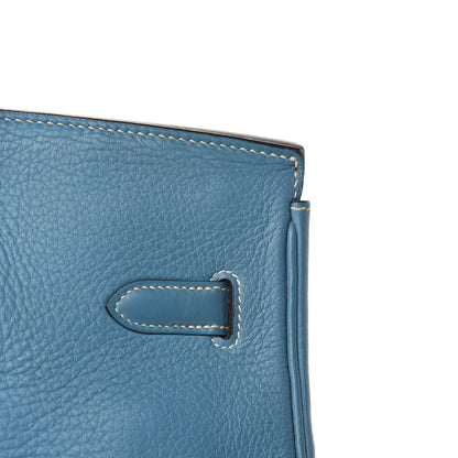 Hermes Taurillon Clemence Birkin 35 Blue Jean 9 of 38