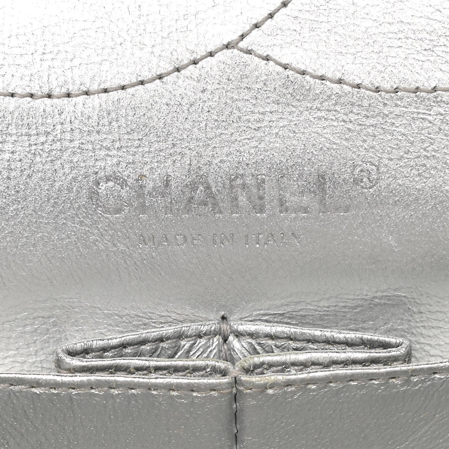 Metallic Aged Calfskin Quilted 2.55 Reissue 227 Flap Silver