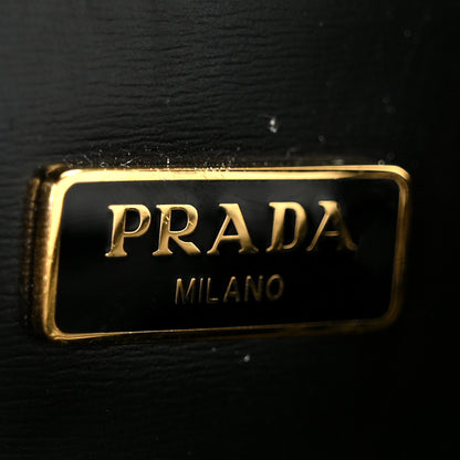Prada Brushed Calfskin Mini Zippered Crossbody Tote Black 6 of 10