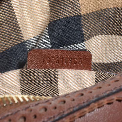 Burberry Lambskin Broguing Small Orchard Bowling Bag Dark Tan 12 of 14